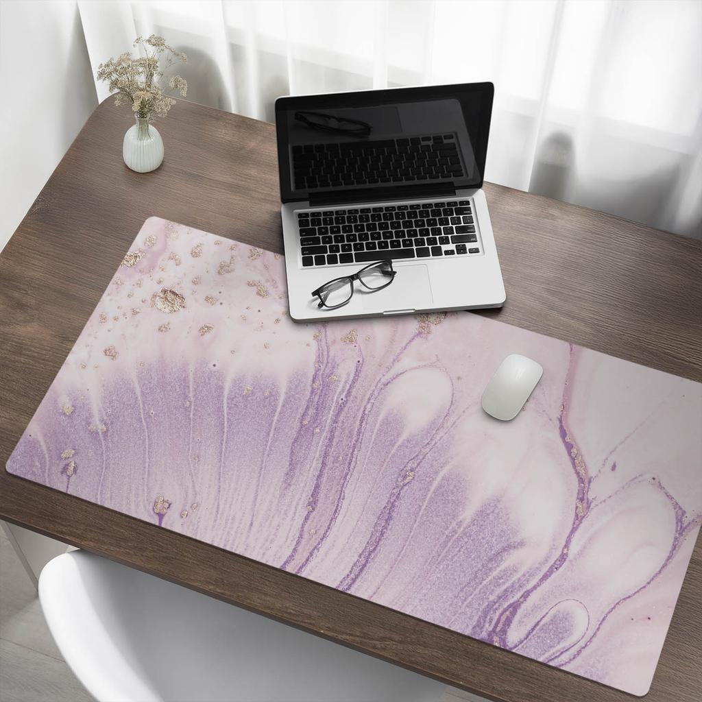 Gaming Mousepad with Marble Floral Pattern for Desk 120X60 Cm
