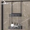Shower Caddy Hanging Storage Rack Strong Load-bearing Easy Assembly Double Layer Bathroom Organizer Basket