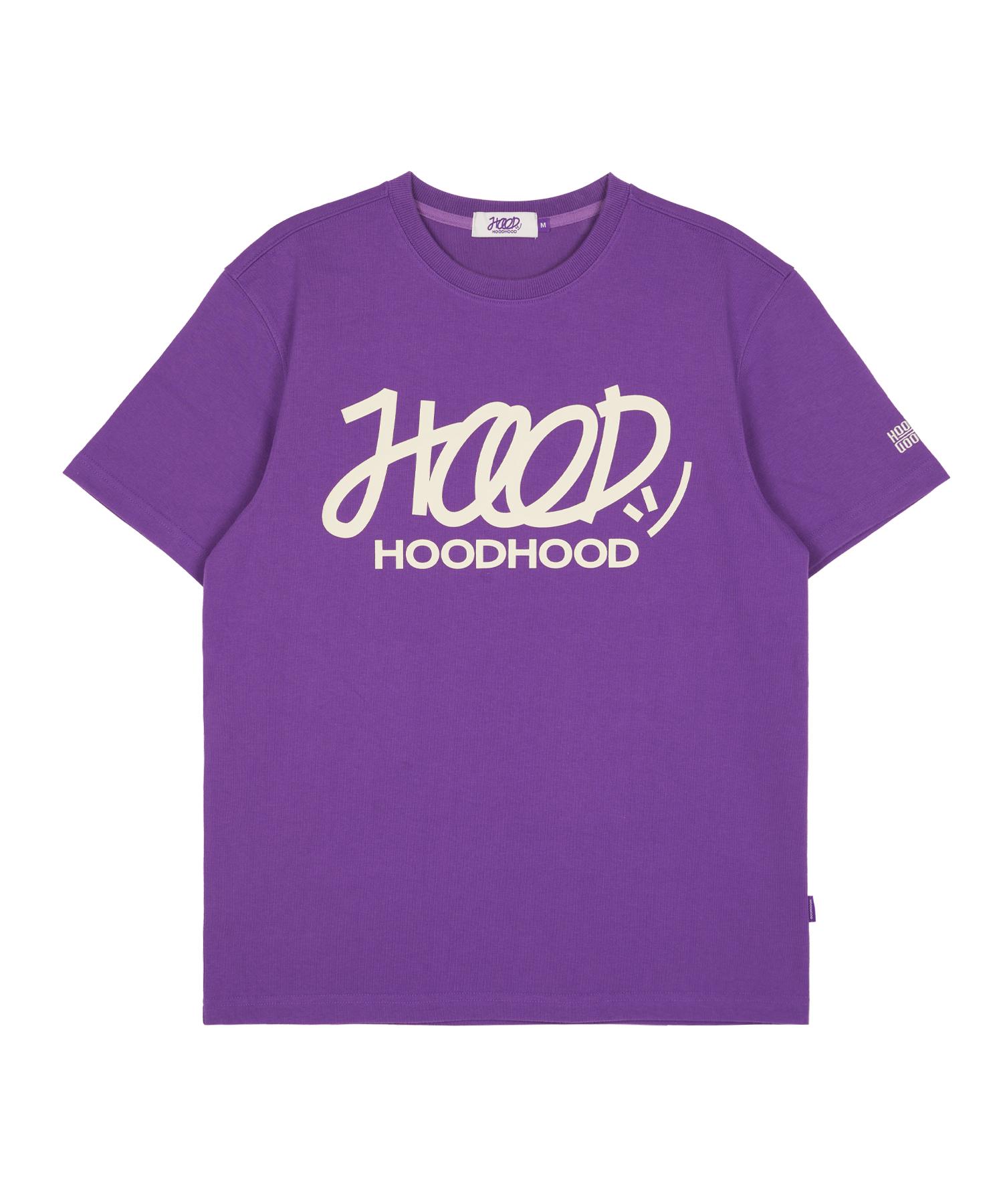 Hoodhood Signature Logo Short Sleeve T-Shirt Purple Purple/L