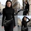 2000s Gothic Waist Belt Multi Layered Chain Pearls Chain Crosses Design For Edgy Outfits