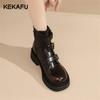 Women's Pointed Toe Mid-Heel Short Martin Boots