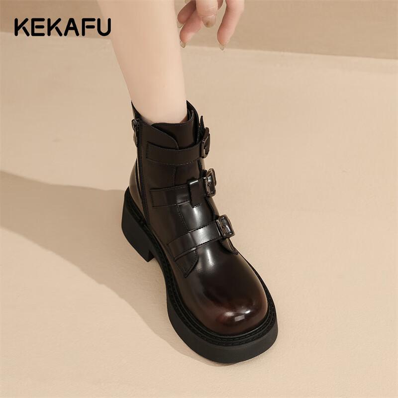 Women's Pointed Toe Mid-Heel Short Martin Boots