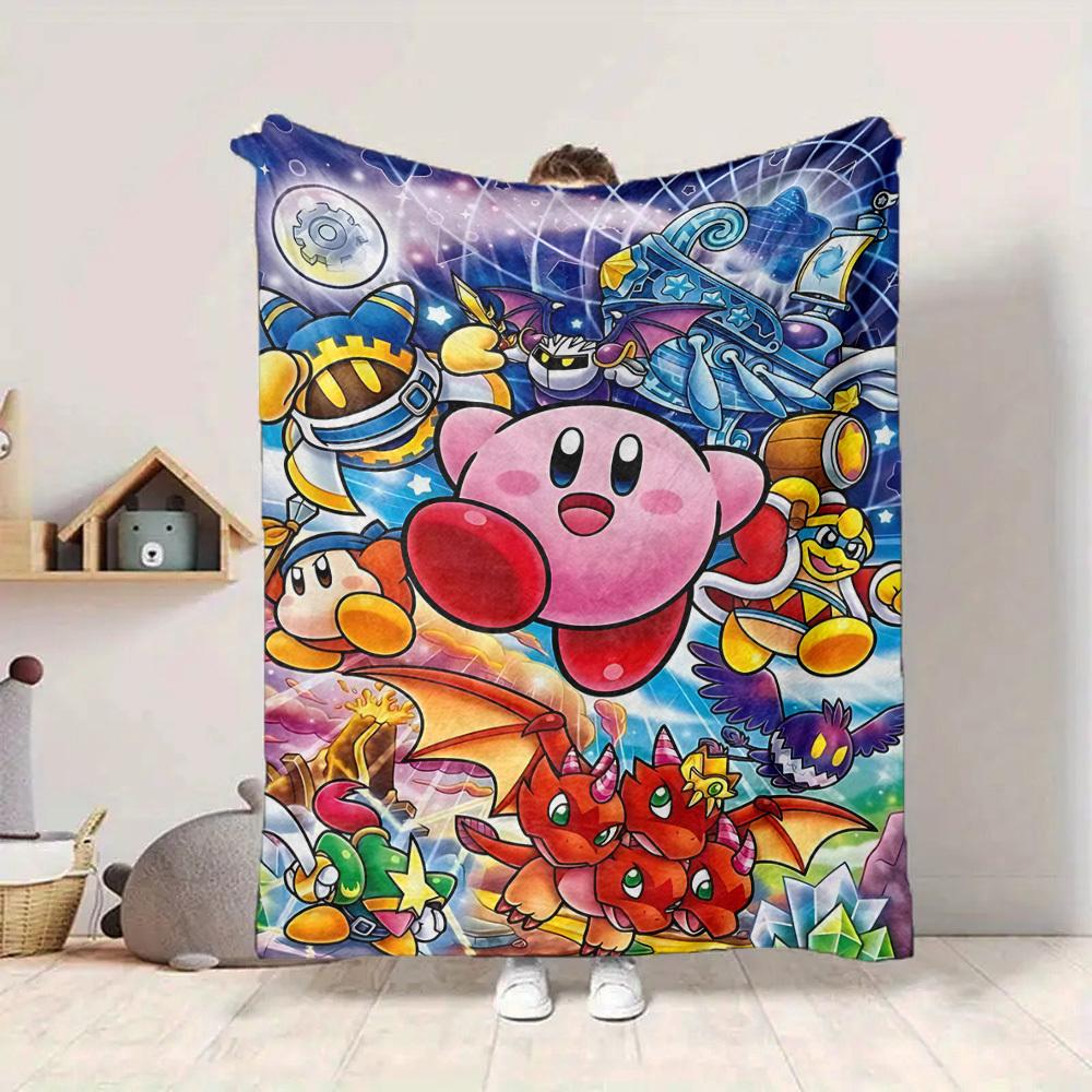 1pc Kirby Fantasy Soft Skin-Friendly Flannel Blanket with Digital Printing, Various Sizes Available for Family, Friends, Birthday