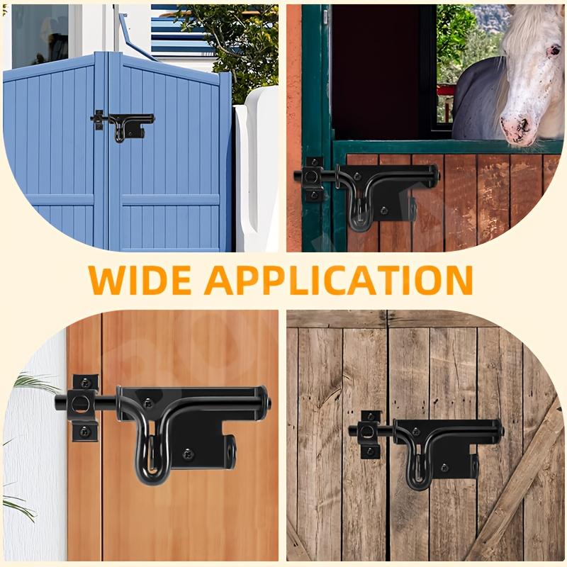 Heavy-Duty Black Stainless Steel Security Door Lock With Keyhole For Wooden Fences Barns And Sheds Fence Locking Hardware