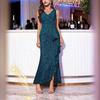 New Sexy V-Neck Dress, Sequin Split Evening Dress Dinner Party