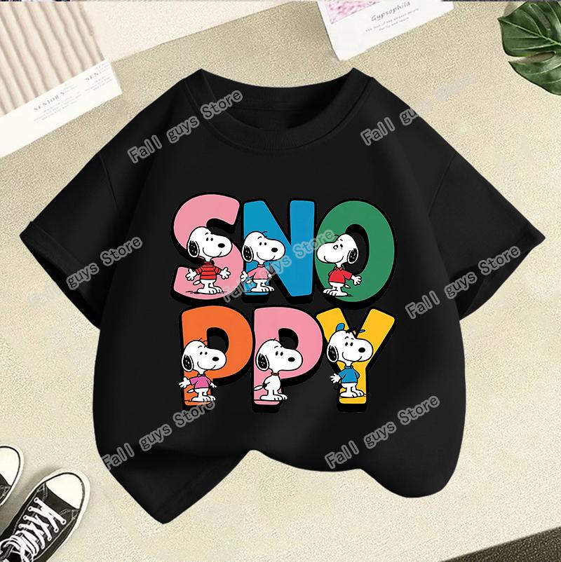 Snoopys Kids TShirt Anime Boys Girls Short Sleeve Tops Summer Breathable Baby Cartoon Tees Cute Dog Print Clothes Birthday Gifts