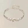 Rosa Zirkon Kirschblüten-Schleifenarmband Elegante Strass-Blumenkette Leichtes Romantisches Design Geschenk für Frauen Zarter Alltags Schmuck