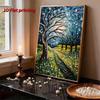 5D DIY Frameless Pearl Painting Country Road Pattern Painting Kit, Suitable for Home Living Room Bedroom and Other Wall Decoration Art Paintings