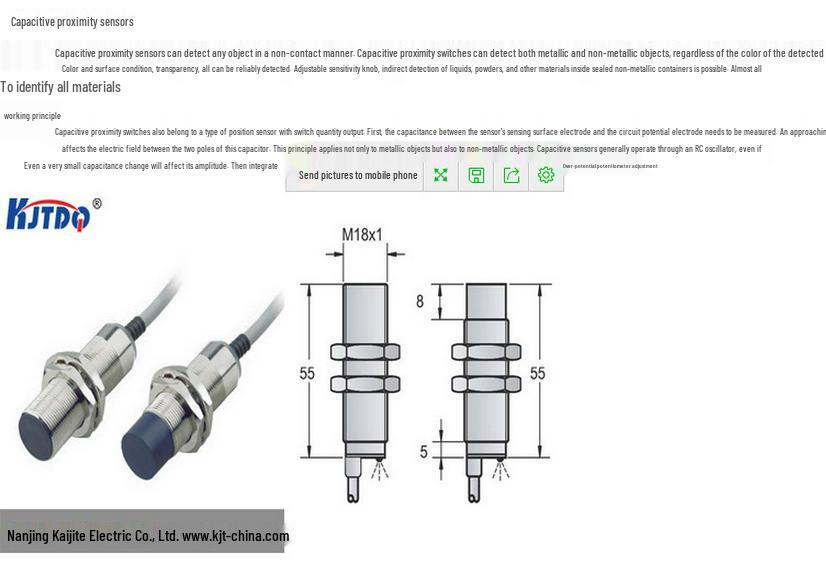 M18 Capacitive Proximity Sensor, NPN, 3-Wire, Normally Open, Quality Assured