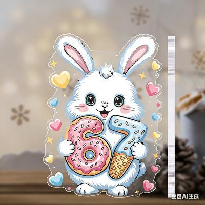 2D Flaches Niedliches Osterhase Acrylschild, Ostergeschenk, Geeignet für Wanddekoration, Veranda, Zimmer, Villa, Akzente Zuhause, Flur oder Arbeitsplatz - Rusti