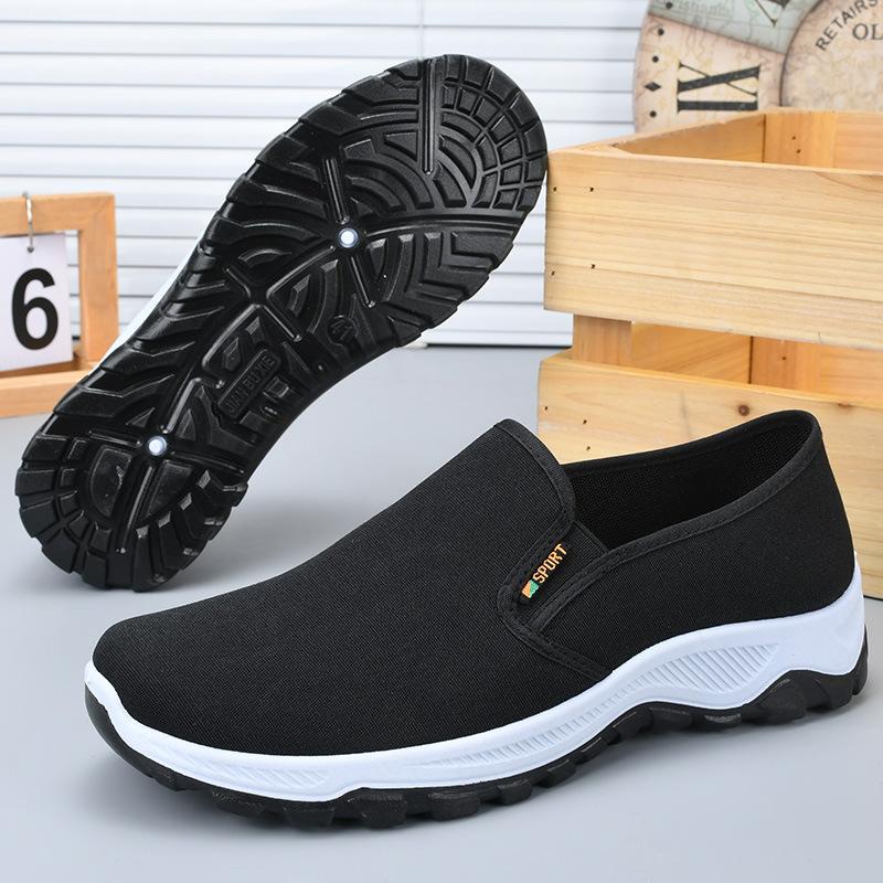 Men's Kung Fu Shoes Breathable Canvas Spring Walking Shoes Non-Slip Wear-Resistant Soft Sole Comfort Lightweight Chinese Style