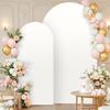 7.2FT 6FT Ivory Arch Backdrop Cover Set of 2, Double-Layer Wedding Arch Stand Cover Party Backdrop Curtains for Party Decoration