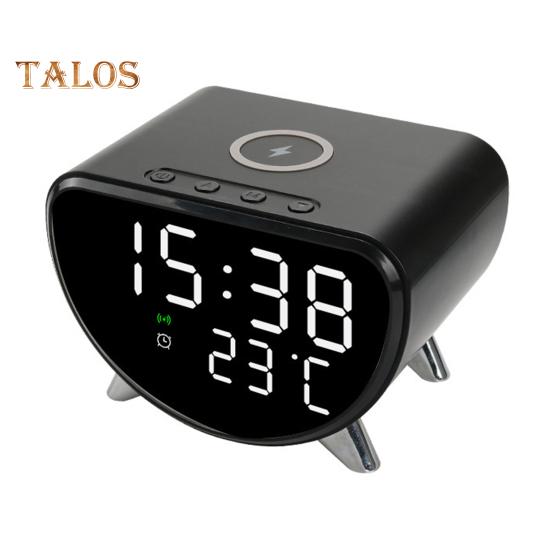 

Беспроводная зарядка Цифровой будильник Настольные часы с измерителем температуры Удобное зарядное устройство 15 Вт Быстрая зарядная станция для спальни чёрный