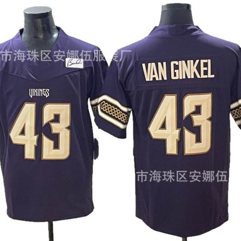 2026 Vikings Fotbalový dres 22 18 Krátký rukáv Vyšívaný Tým Sportovní košile