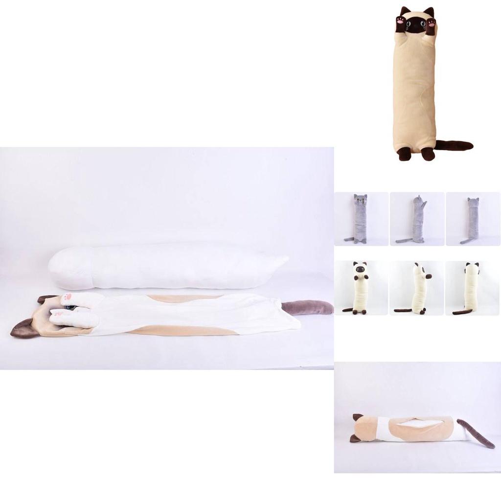 Soft And Cuddly Coconut Cat Plush Pillow For Girls' Bed