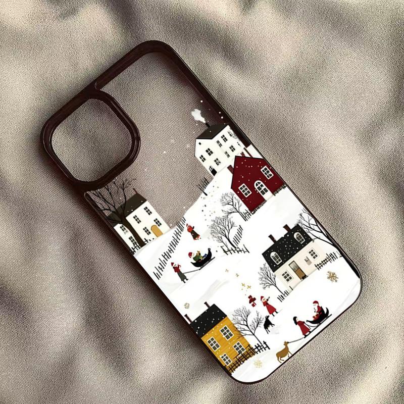 Christmas Town Healing Art Print Phone Case for iPhone 17 16 15 14 13 12 11 Series Pro Max Plus Double Layer Protection
