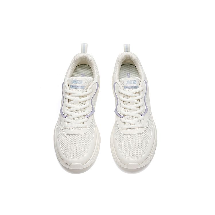 Anta Running Series Shock Absorption Non-Slip Wear-Resistant Low-Top Running Shoes Women sneaker White Blue Purple 922225530-6