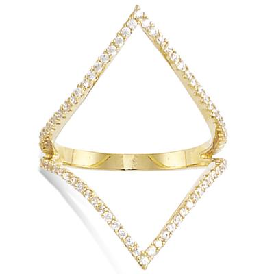 Gold Plated Ring 'Sissi' Golden White - 31 Mm