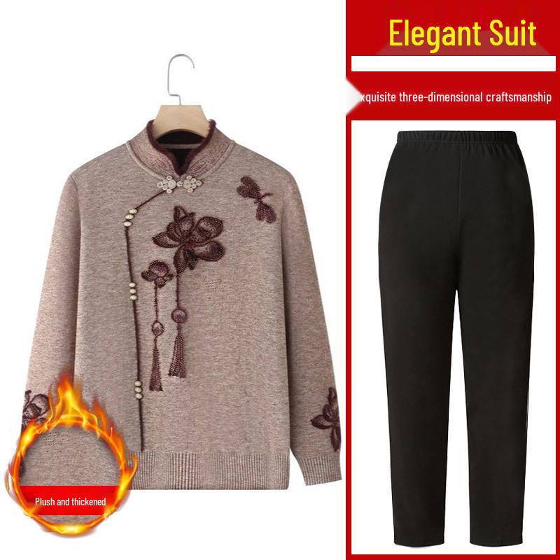 Damen Herbst/Winter Strickpullover - Gemütliche Samtgefütterte Strickjacke für Mütter