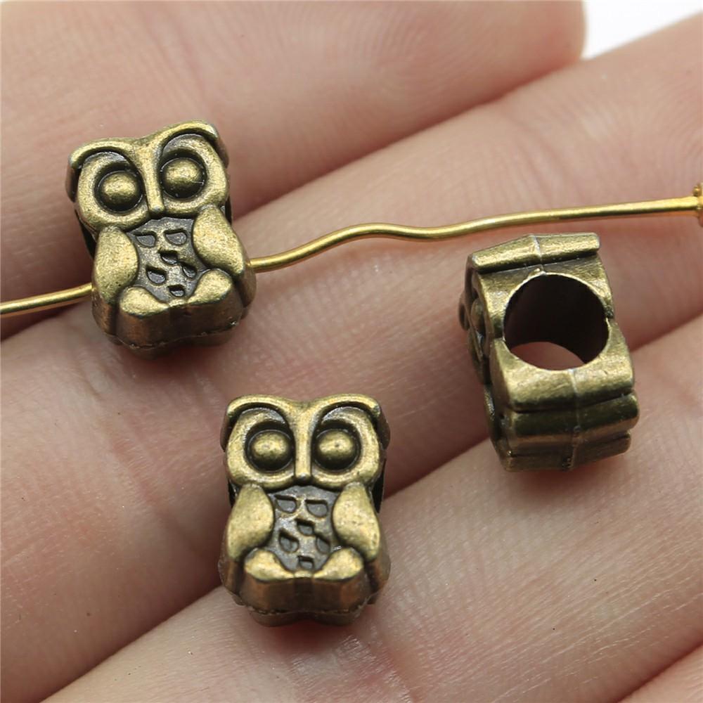 10pcs Metal Zinc Alloy Owl Beads For Jewelry Making Accessories For Jewelry Making Components