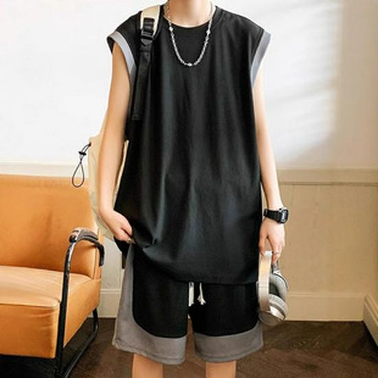 Men's Ice Silk Quick-Dry Summer Sport Set: Casual Loose Polo T-Shirt & Shorts.