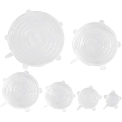 Food Grade Silicone Lid, SenPuSi 6Pcs Reusable Lids, Stretchable Silicone Lids Hangable Kitchen 177