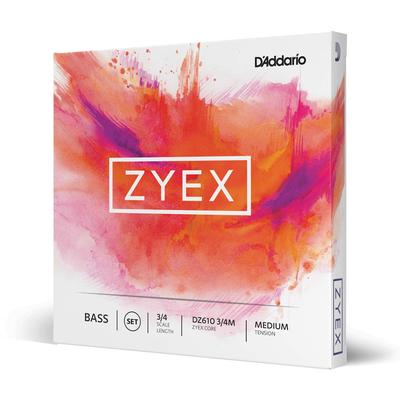 Dřevěný základ Struny Sada Zyex DZ610 Střední napětí D'Addario (Basa) 3/4M []