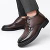 Zimowe Ciepłe Męskie Buty na Wesele i Imprezę sznurowane oksfordy Skórzane Biznesowe Męskie Eleganckie Codzienne Młodzieżowe Styl Brytyjski Wiosna jesień Buty