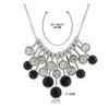 Elegant Black White Multilayer Round Crystal Necklace For Women