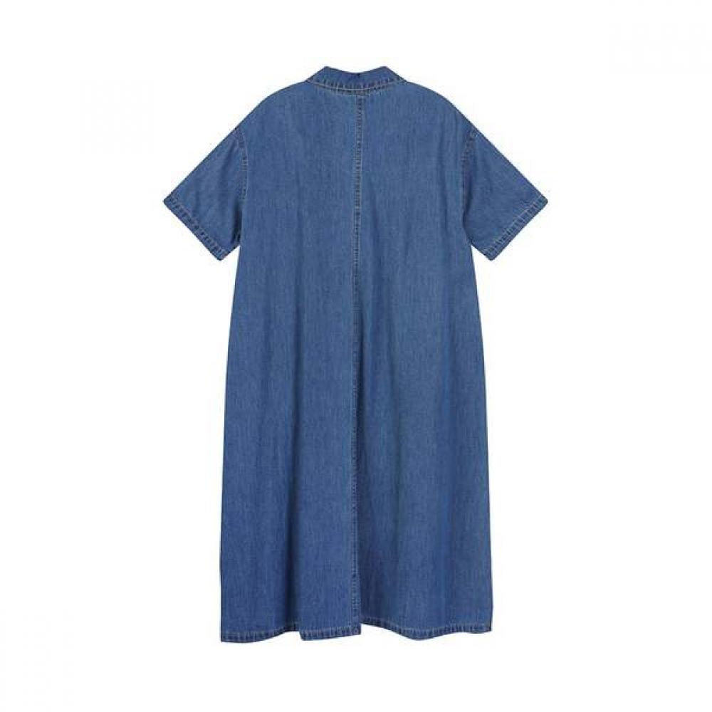 LAP Short Sleeve Shirt Style Flare Long Dress As2do561