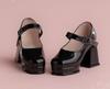 16 Action Figure Accessory Worldbox GS013 Beautiful Female Body Square Toe Mary Jane High Heel Shoes (Black)
