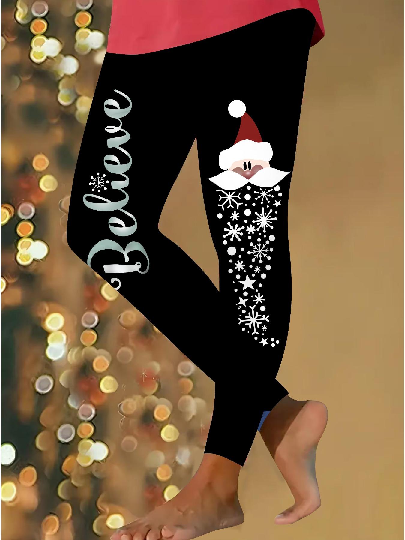 

Жіночі різдвяні легінси для йоги з принтами, еластичні, для фітнесу, бігу, спортзалу, активного відпочинку XXL білий