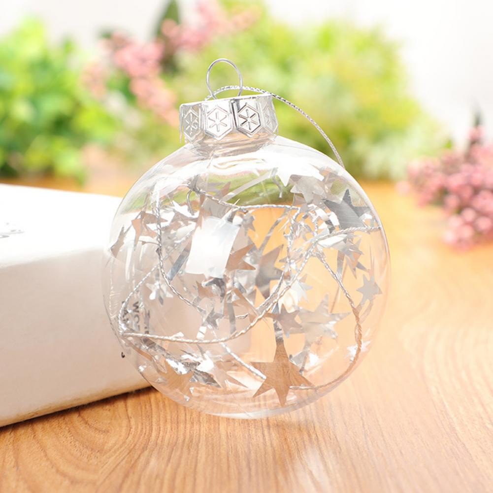 5pcs Perspective Christmas Tree Ball Paintable Christmas Ball with Bottle Cap Minimalist Christmas Clear Ball Home Decoration Navidad