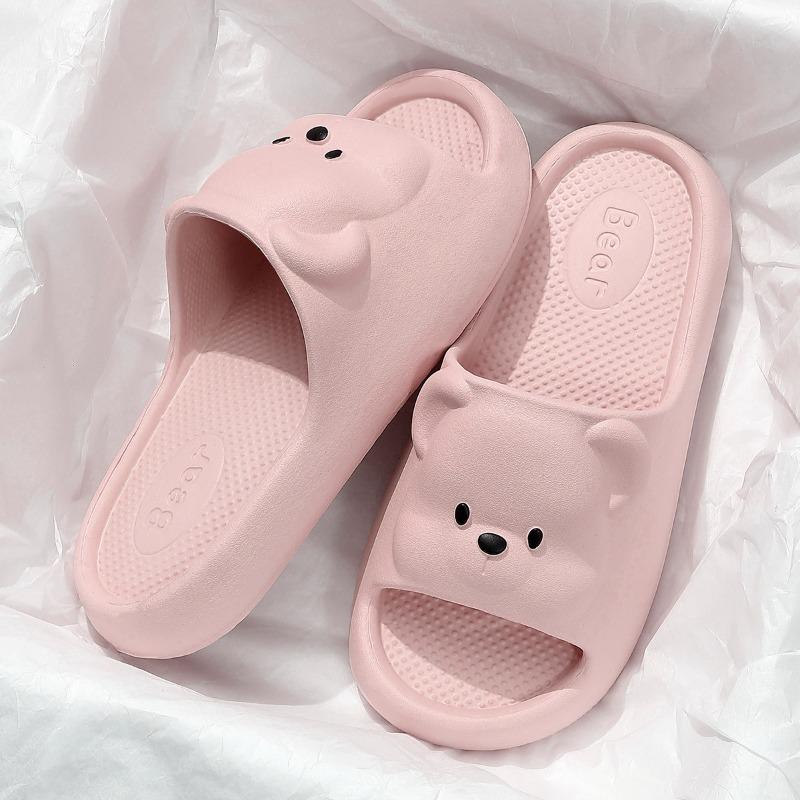 Can Wear Three-dimensional Bear Cool Slippers Women's EVA Soft Bottom Silent Non-slip Indoor Home Slippers Men