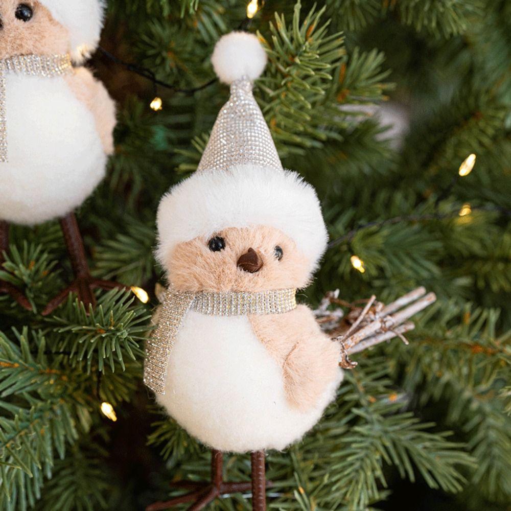 Med Järntråd Julgranshänge Prydnader Julgransdekor Liten Fågel Docka Festdekoration