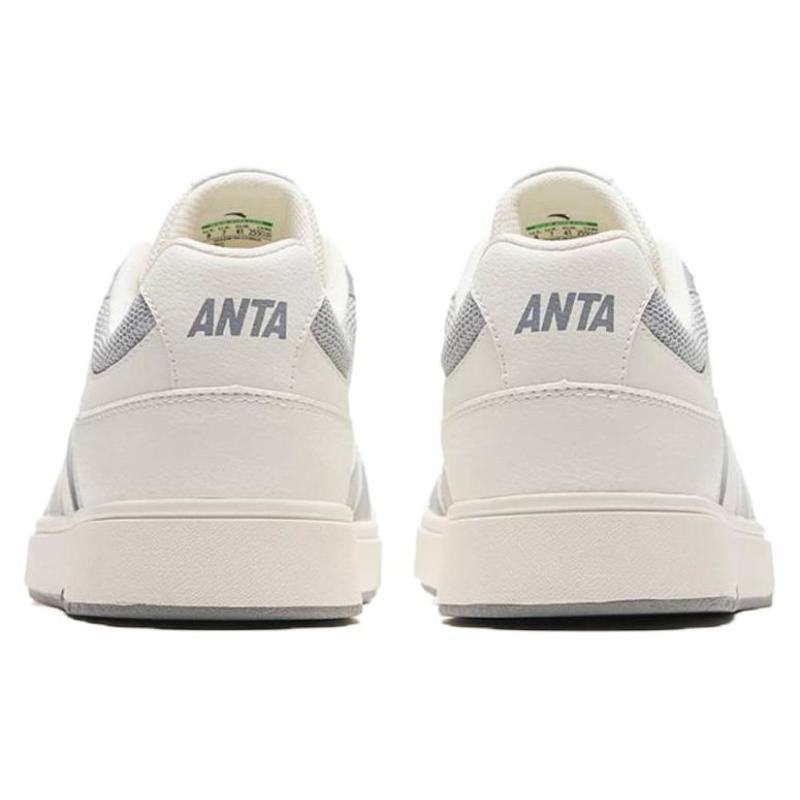 Anta Street Play GZ Abrasion Resistant Breathable Low top Skateboard Shoes Men's Gray Beige Sneakers 112428011-2