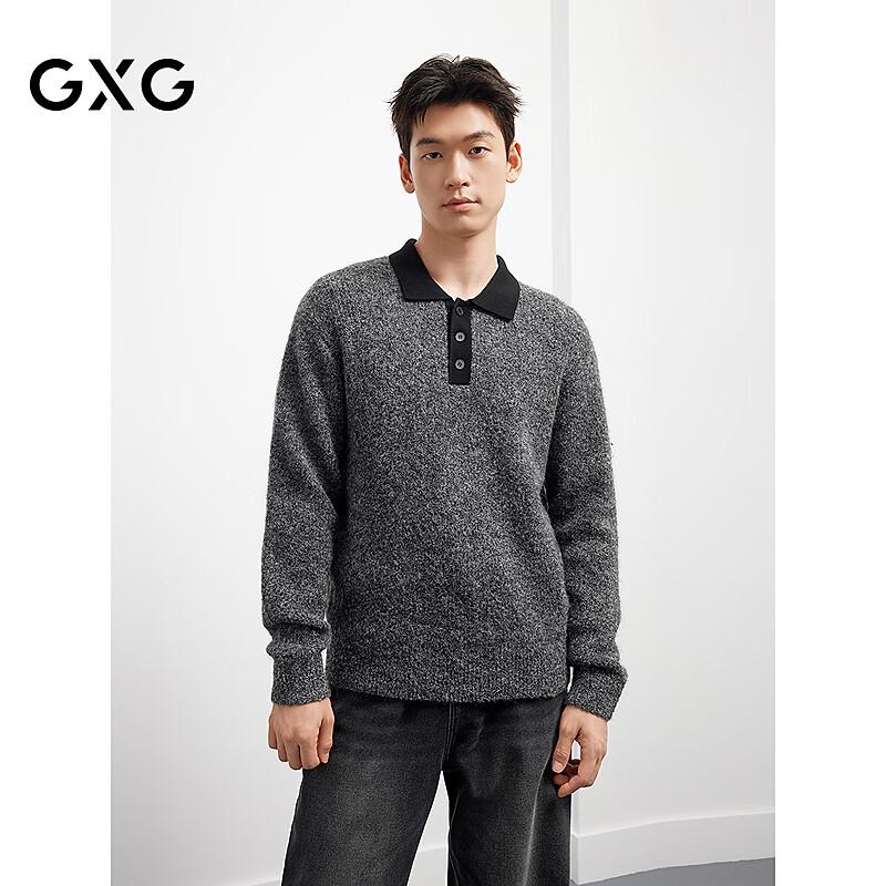 

GXG Men s Lapel Contrast Stitch Knit Sweater L