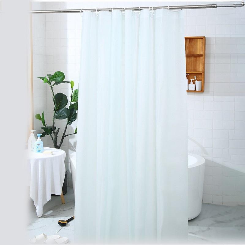 Cortina de Ducha Impermeable PEVA Antimoho Baño Cortina Lisa Ventana de Onda Tul Hogar Lujo con Ganchos Plegado en S Pesado Ducha Ondulada