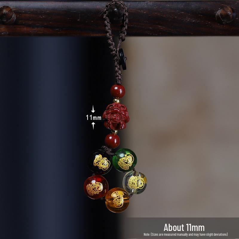 Cinnabar Zodiac Tiger Keychain & Couple Pendant - Year of the Horse Good Luck Charm