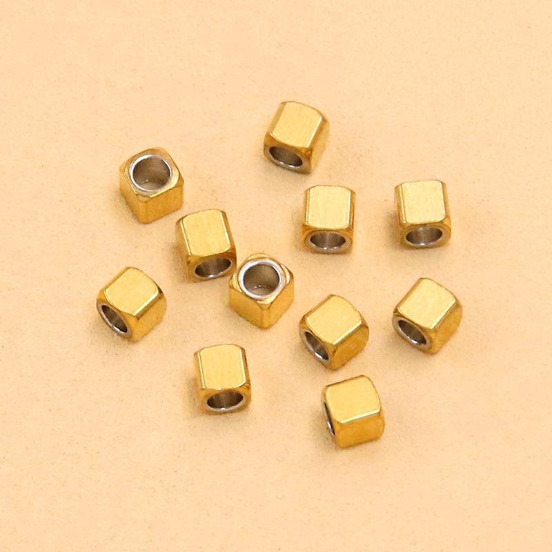 Gold & Stainless Steel Spacer Beads - 2 Colors, 6 Sizes - Rectangular Jewelry Accessories for Necklaces & Bracelets