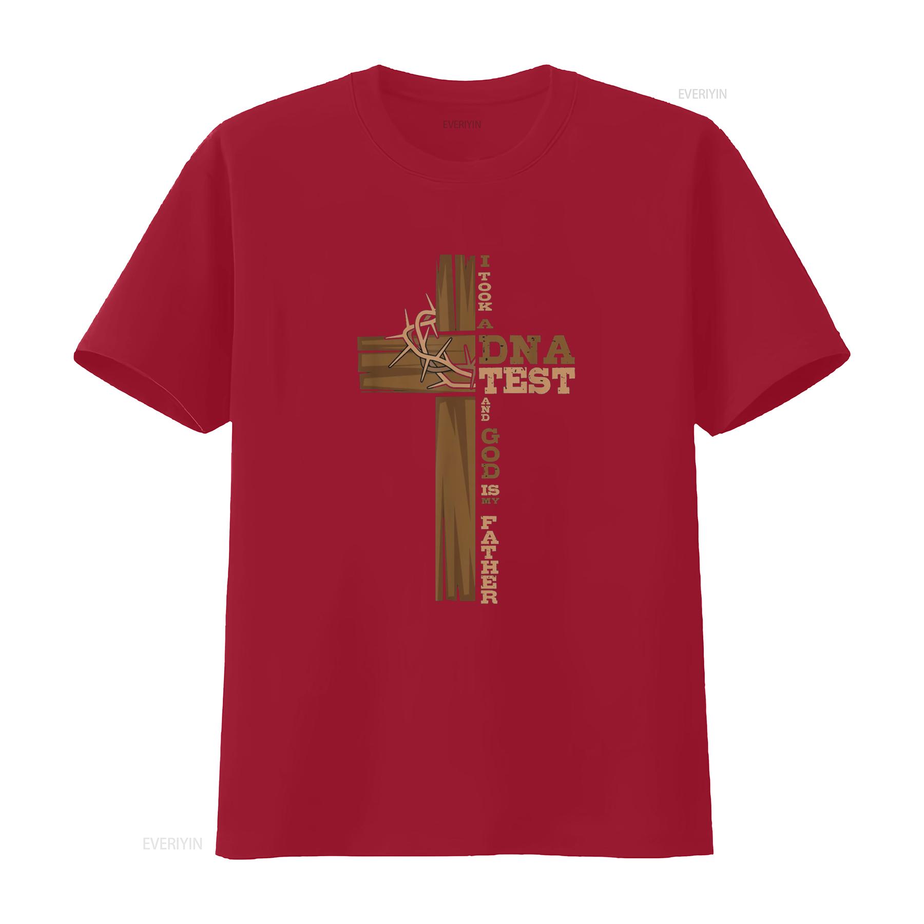 

I Took A DNA Test And God Is My Father Cross Christian T Shirt vintage Washed Breathable Unisex Slightly Top For Everyday Wear S