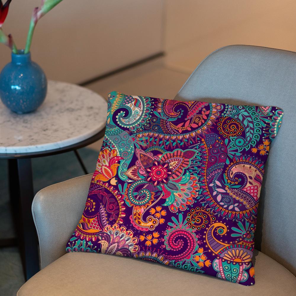 Indonesien Batik Design Kissenbezug 2-in-1 Wendbar Plüsch Kissenbezug | Auto/Sofa/Bett | Perfektes Geschenk