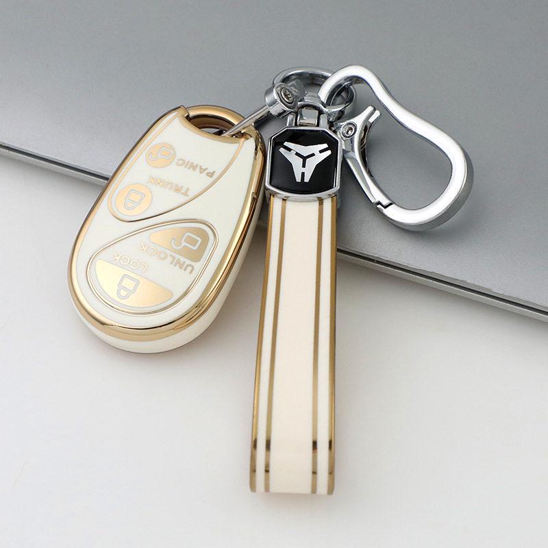 Gold-Edged TPU Soft Rubber Protective Case for Nissan Keys
