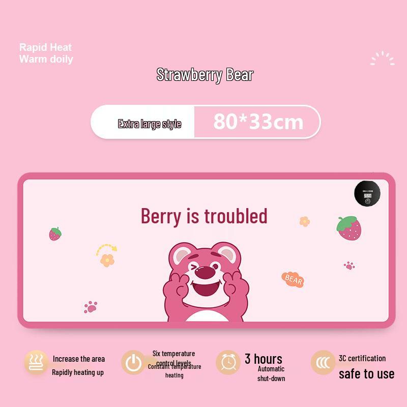 Large Cartoon Heated Mouse Pad & Desk Hand Warmer