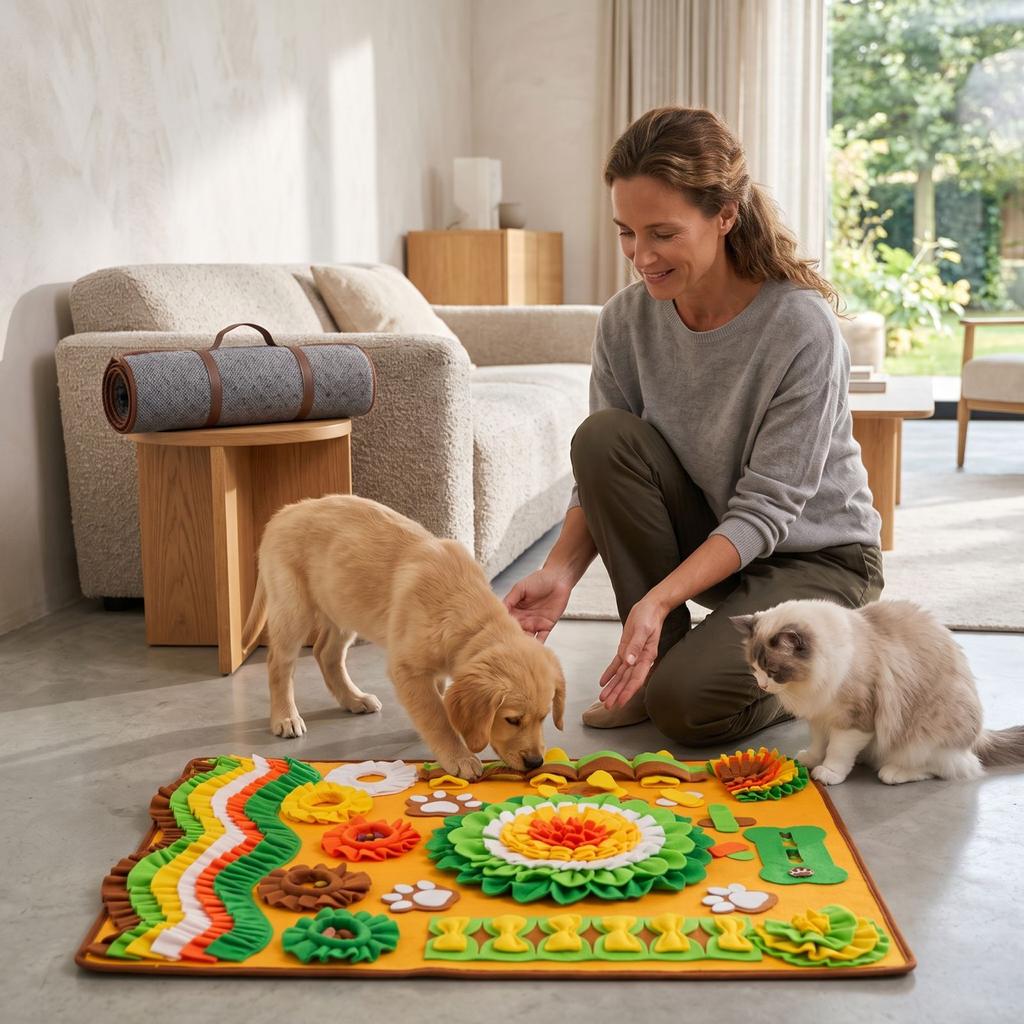 Snuffle for Dogs and Cats - Slow Feeder Feeding with Design for Mental Stimulation, Indoor Foraging, Large Size (3530 inches)