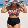 Nové plavky nadměrné velikosti Dámské Sexy s vykrojenými zády Leopardí vzor Dvoudílný Evropský a Americký Bikini oblek