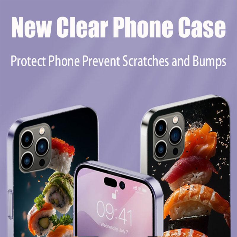 Sushi In the Air Phone Case For Iphone 17 Air 15 Pro 14 Plus 16 Pro Max 17E 16E 12 13 Mini 11 Cover Cute Fundas