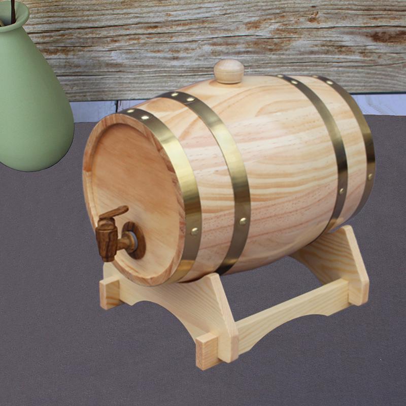 Eichen-Baijiu- und Weinfass aus Holz mit Kiefern-Innenauskleidung für Heimdekoration & Lagerung