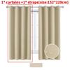 Nordics Full Blackout Solid Color Curtain With Polyester Fabric For Living Room And Bedroom Windows