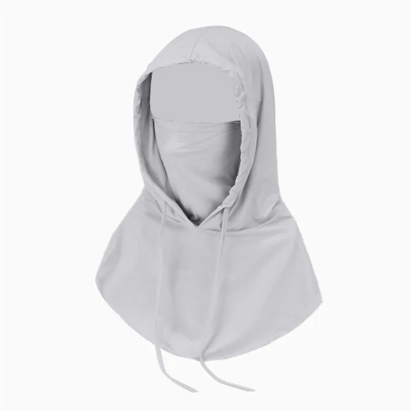 

360 Degree Sun Protection Shroud Mask Men Face Mask Sun/UV Protection Breathable Long Neck Covers for Cycling Motorcycle Fishing One Size світло-сірого кольору